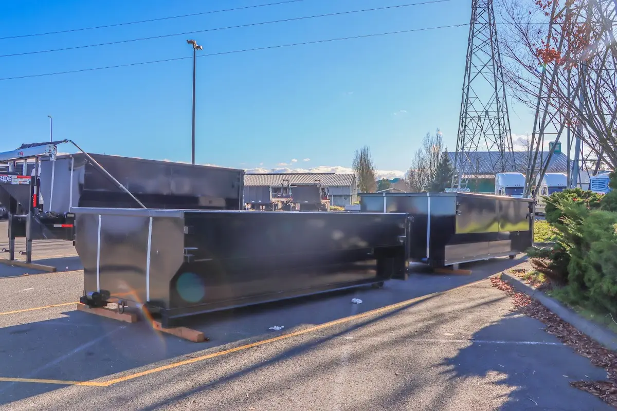 Roll-off dumpster ready for waste disposal at job site for 20 Yard Dumpster Rental in Carbondale